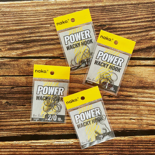 Nako Power Wacky Rig Hooks 8203 | Wacky Worm Hooks | 10 Piece | Nano Smooth Coating