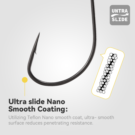 Nako Finesse Drop Shot Hooks | Drop Shot Worm Hooks | 10 Piece | Nano Smooth Coating