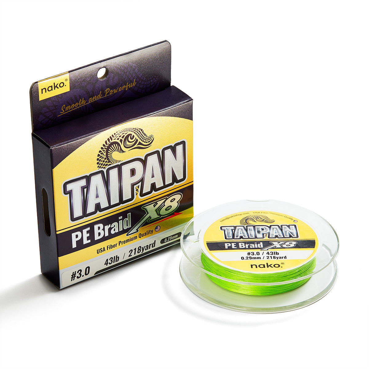 Taipan Super Long Cast PE Braided Fishing Line x8 | Flash Green 218 Yard, 25 lb - #1.2