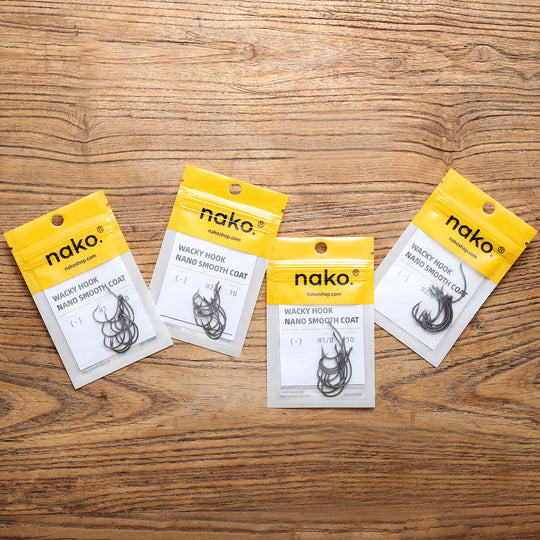 Nako Power Wacky Rig Hooks 8203 | Wacky Worm Hooks | 10 Piece | Nano Smooth Coating