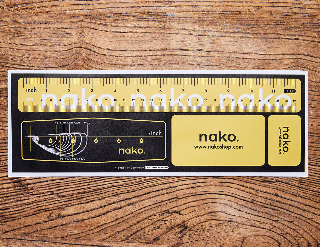 Nako Logo and Fish Ruler Sticker | 4 Stickers in 1