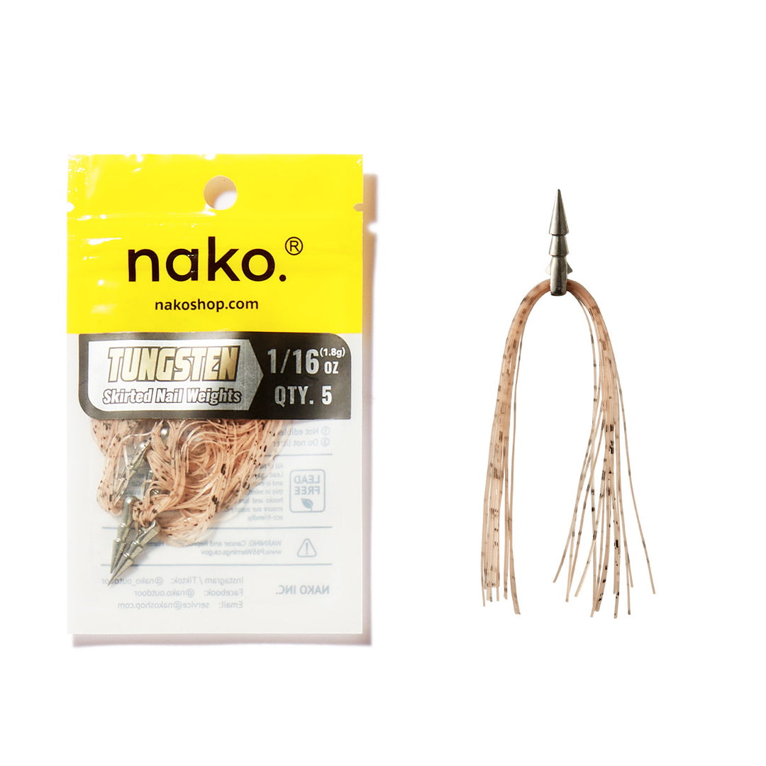 Tungsten Skirted Nail Weights | 5 Pack | 3 Colors