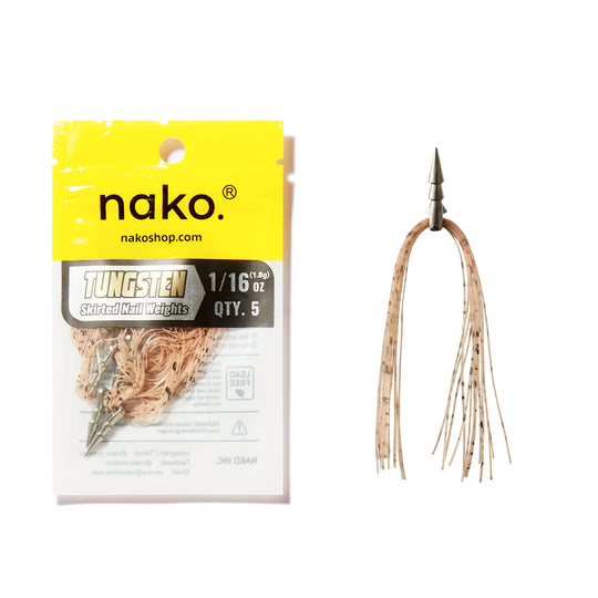 Tungsten Skirted Nail Weights | 5 Pack | 3 Colors