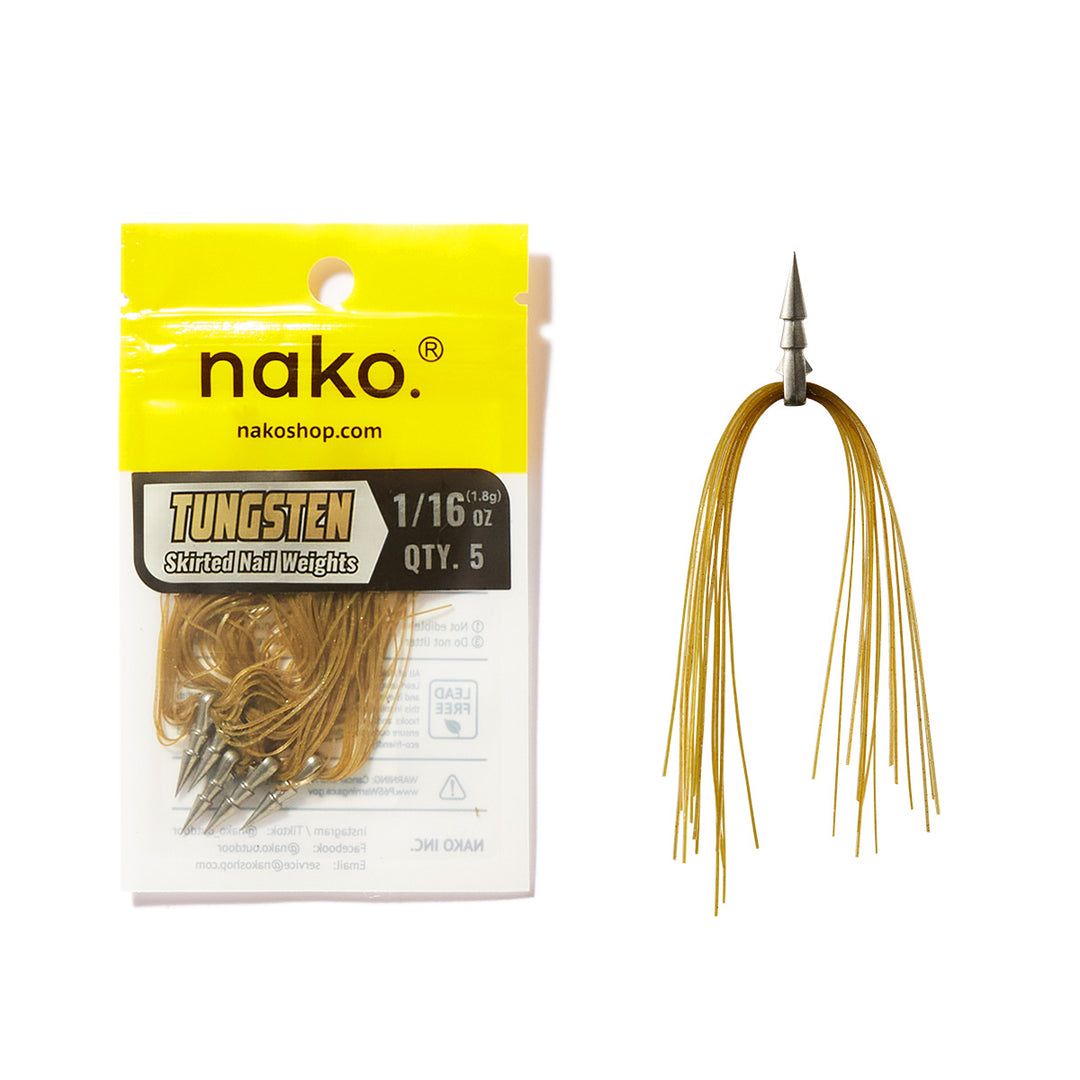 Tungsten Skirted Nail Weights | 5 Pack | 3 Colors