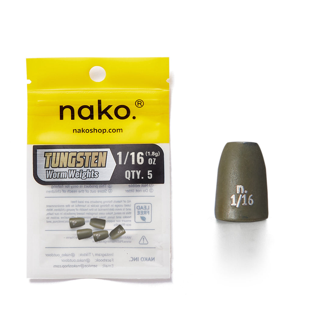 200% Sensitive Tungsten Worm Weights | Bullet Weights | 2 Colors 5 Pack