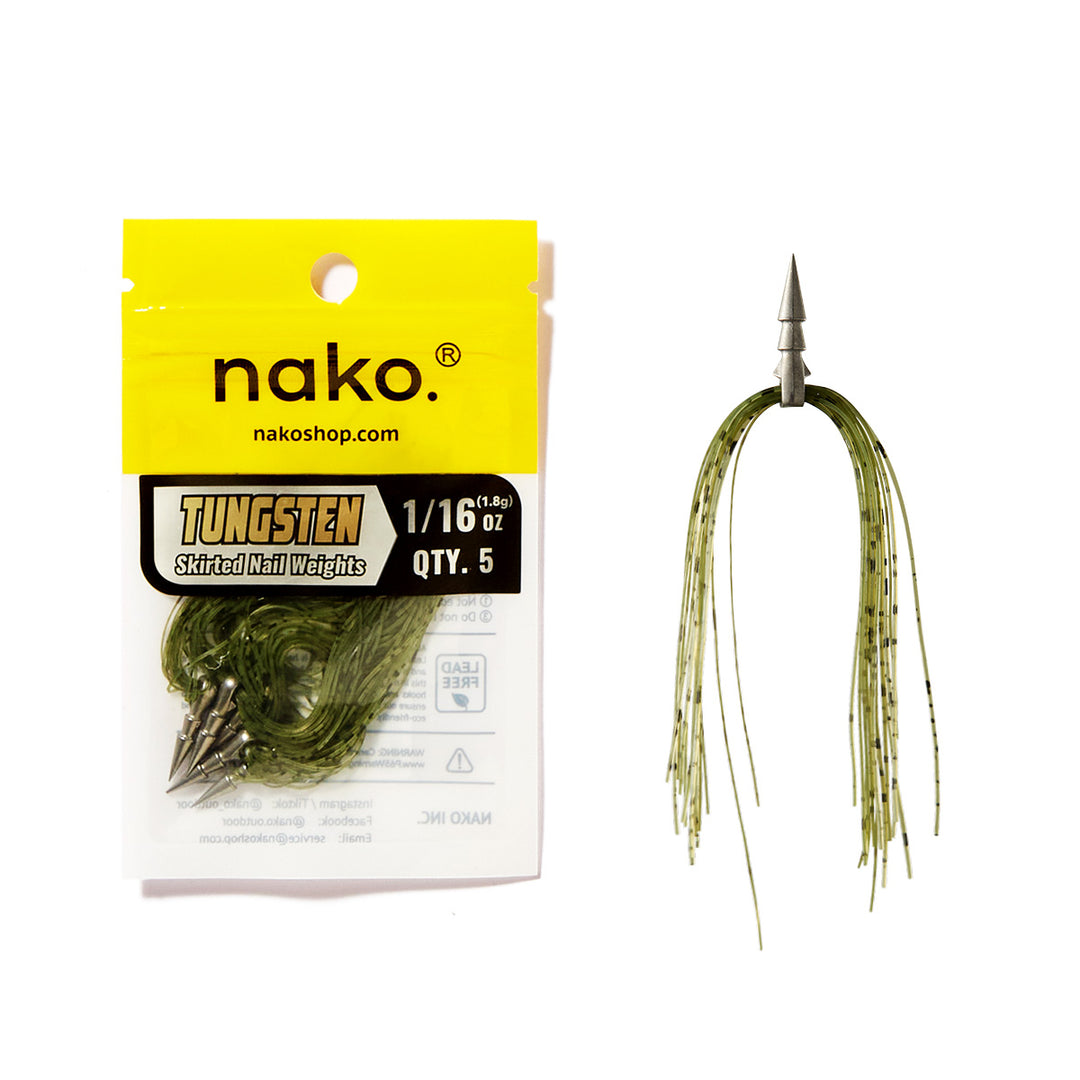 Tungsten Skirted Nail Weights | 5 Pack | 3 Colors