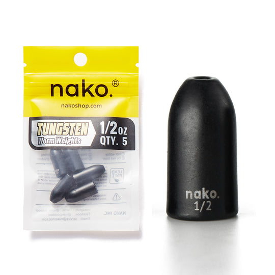 200% Sensitive Tungsten Worm Weights | Bullet Weights | 2 Colors 5 Pack