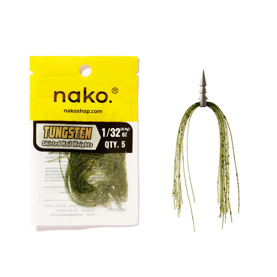 Tungsten Skirted Nail Weights | 5 Pack | 3 Colors