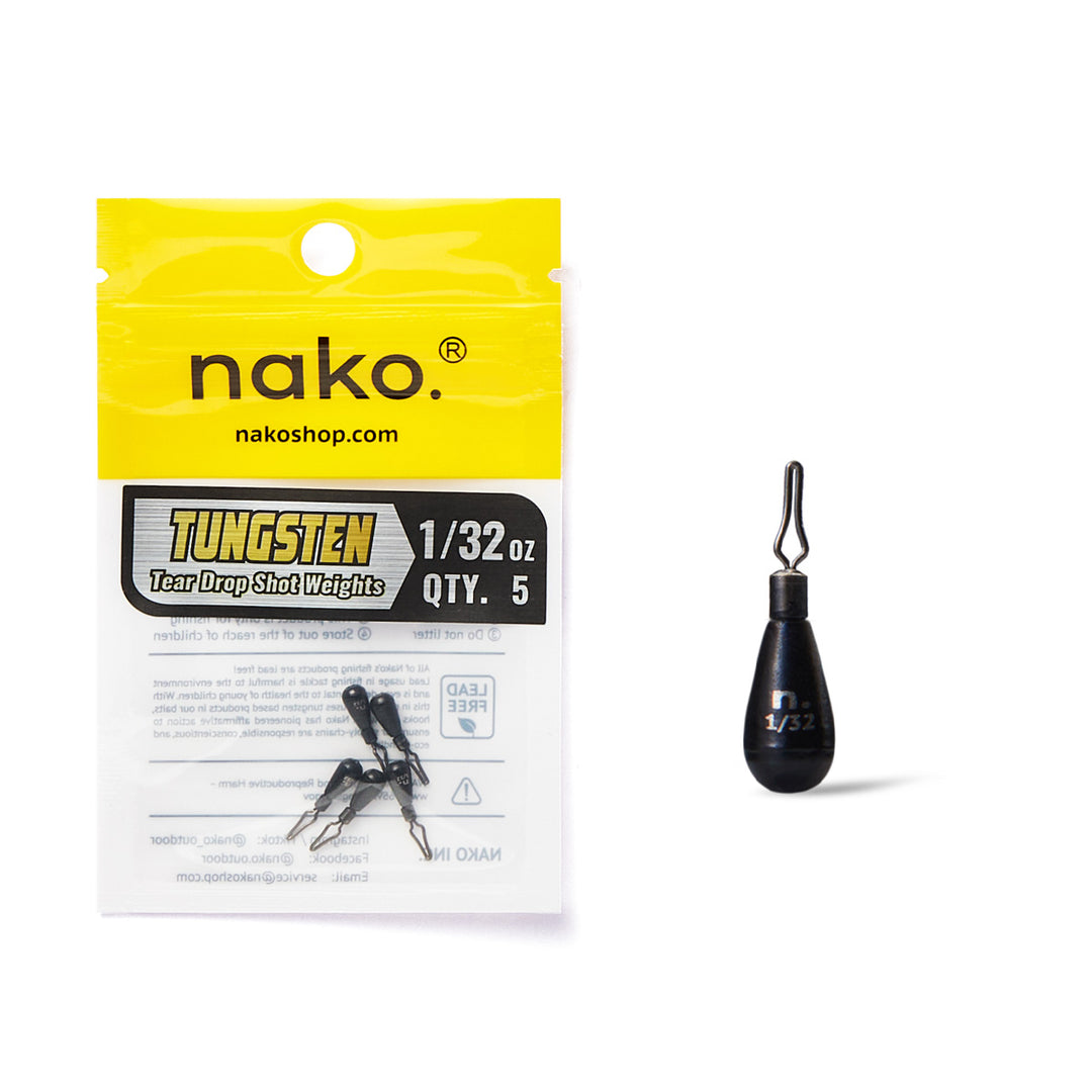 97% Purity Tungsten Tear Drop Shot Weights | 5 Pack | Bulk Pack