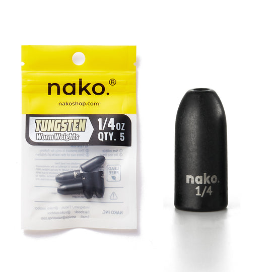 200% Sensitive Tungsten Worm Weights | Bullet Weights | 2 Colors 5 Pack