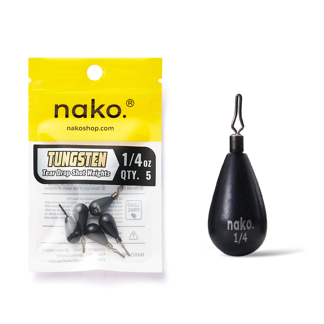 97% Purity Tungsten Tear Drop Shot Weights | 5 Pack | Bulk Pack