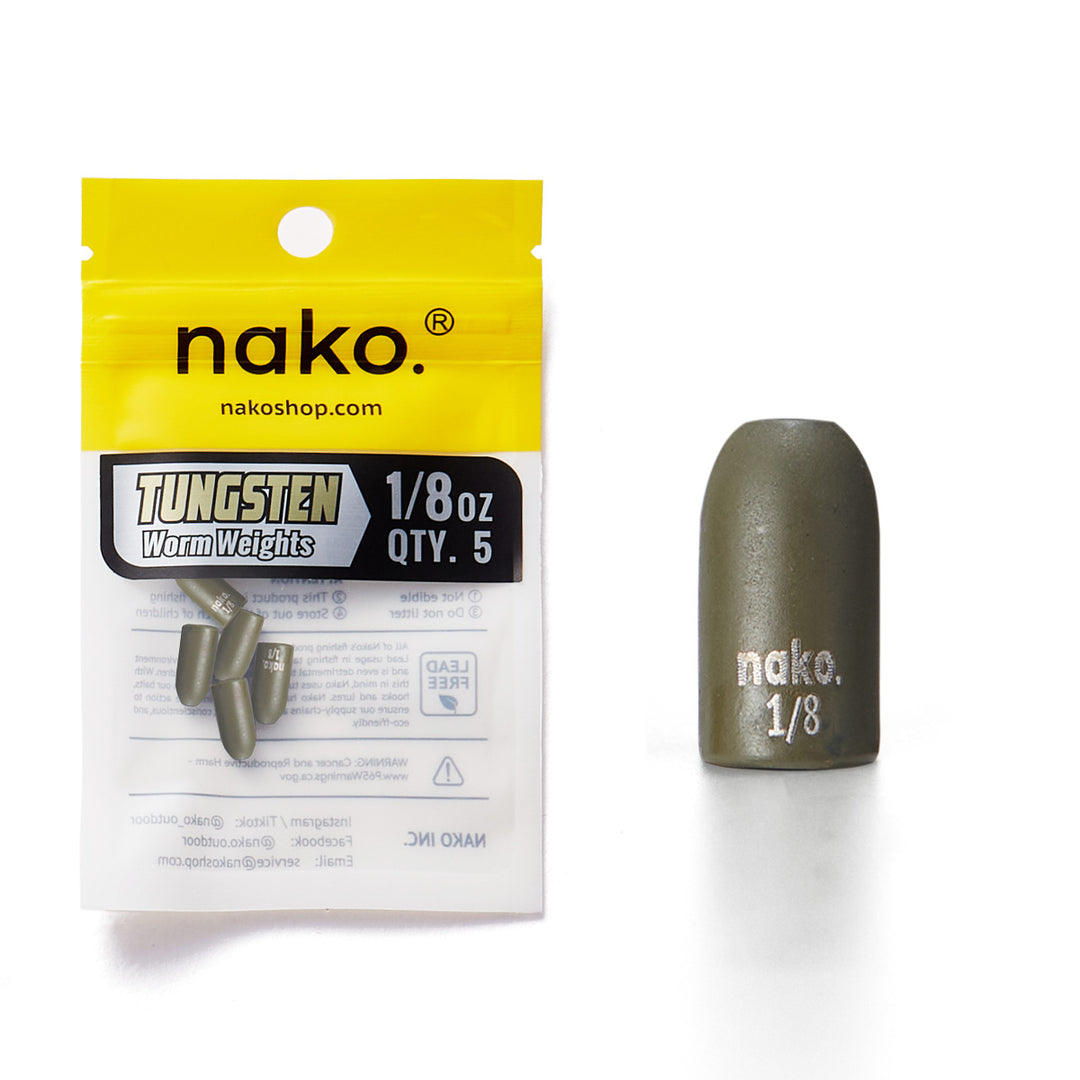 200% Sensitive Tungsten Worm Weights | Bullet Weights | 2 Colors 5 Pack