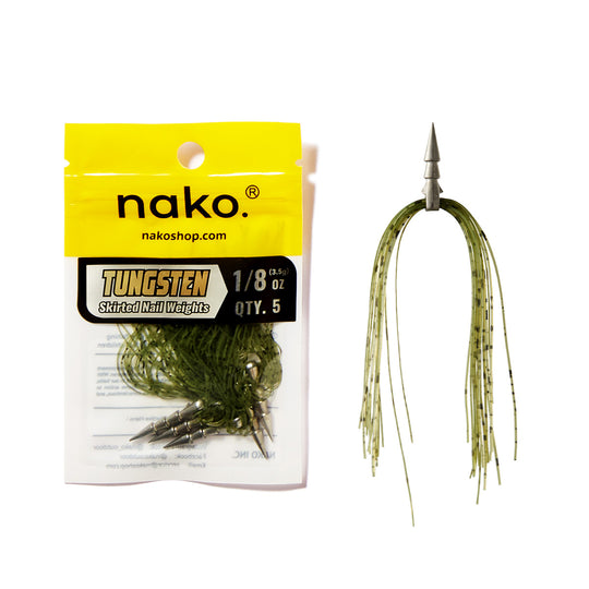 Tungsten Skirted Nail Weights | 5 Pack | 3 Colors