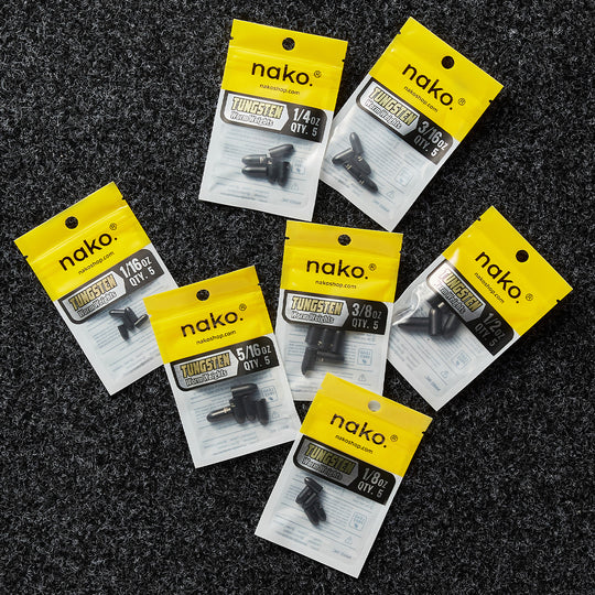 200% Sensitive Tungsten Worm Weights | Bullet Weights | 2 Colors 5 Pack