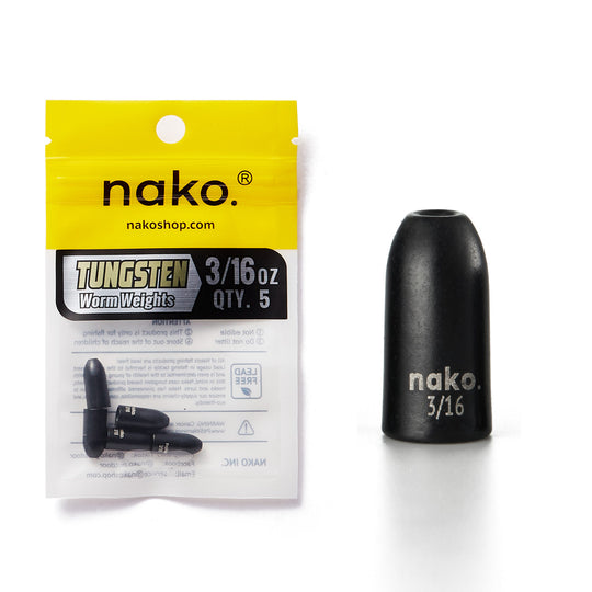 200% Sensitive Tungsten Worm Weights | Bullet Weights | 2 Colors 5 Pack