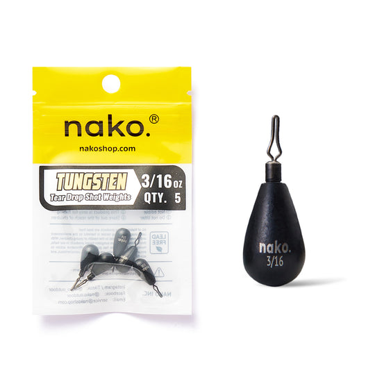 97% Purity Tungsten Tear Drop Shot Weights | 5 Pack | Bulk Pack