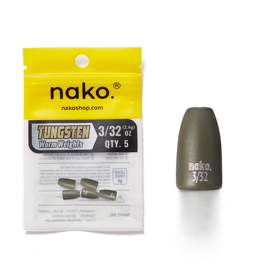 200% Sensitive Tungsten Worm Weights | Bullet Weights | 2 Colors 5 Pack