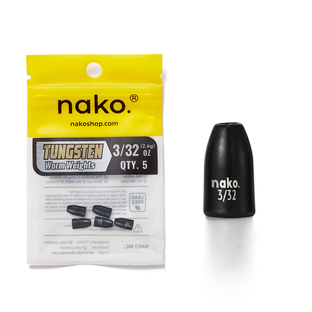 200% Sensitive Tungsten Worm Weights | Bullet Weights | 2 Colors 5 Pack
