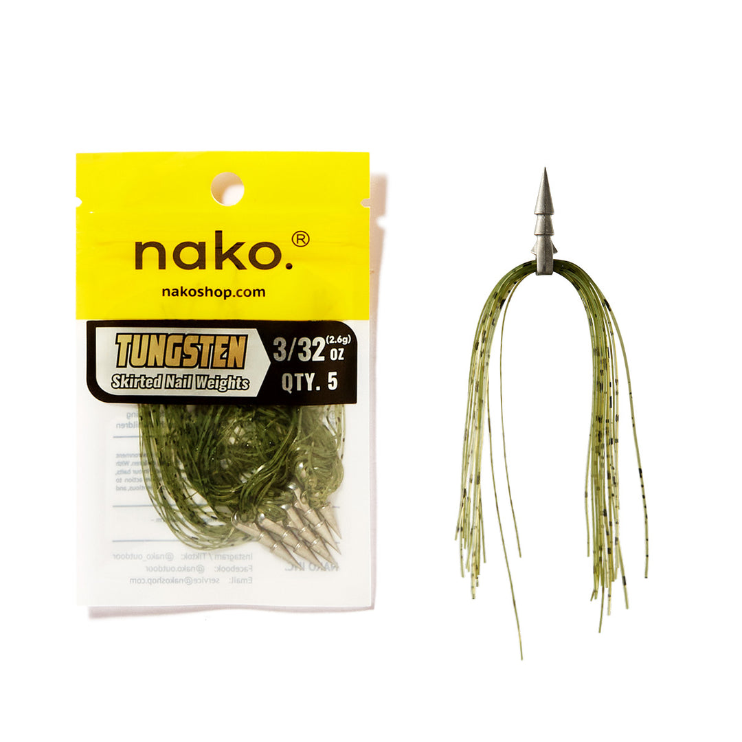 Tungsten Skirted Nail Weights | 5 Pack | 3 Colors