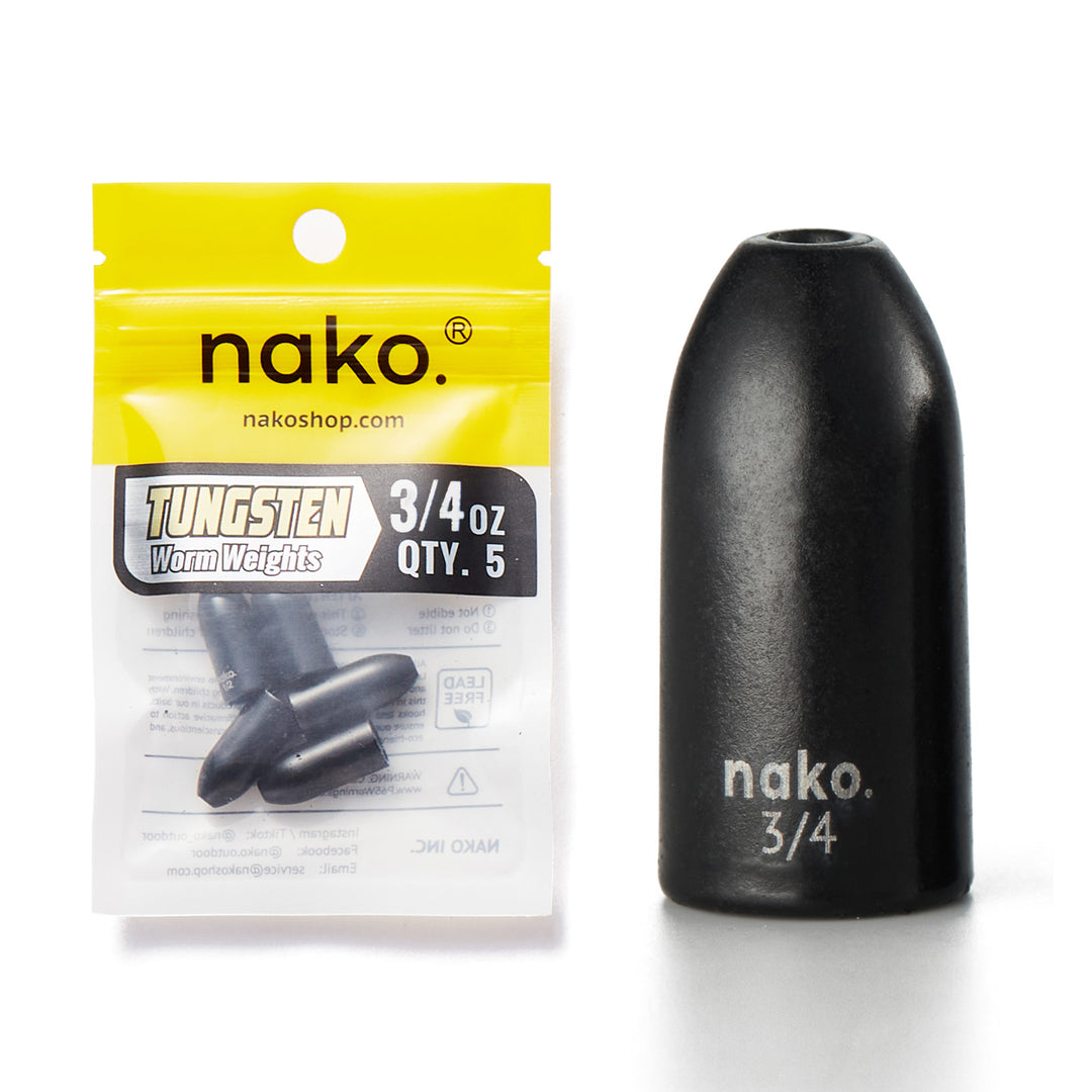 200% Sensitive Tungsten Worm Weights | Bullet Weights | 2 Colors 5 Pack