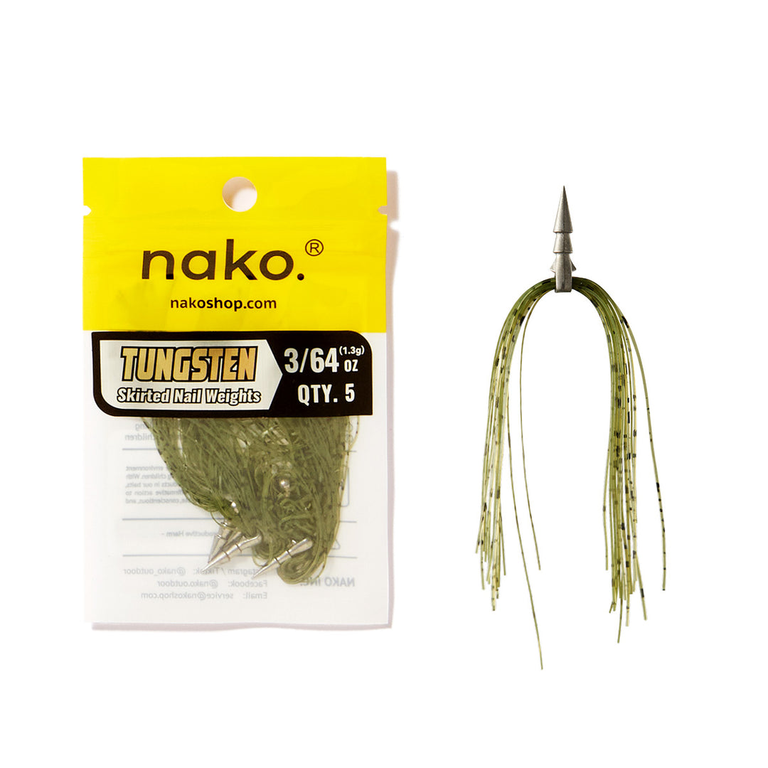 Tungsten Skirted Nail Weights | 5 Pack | 3 Colors