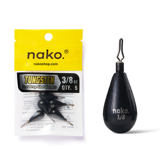 97% Purity Tungsten Tear Drop Shot Weights | 5 Pack | Bulk Pack