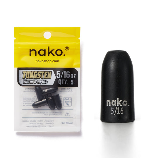 200% Sensitive Tungsten Worm Weights | Bullet Weights | 2 Colors 5 Pack