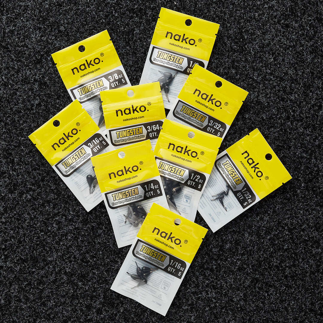 97% Purity Tungsten Tear Drop Shot Weights | 5 Pack | Bulk Pack