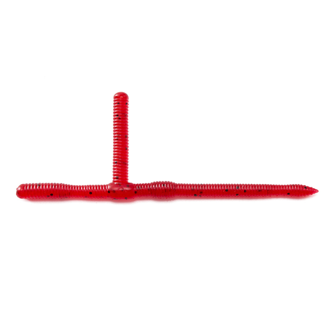 Nako Initial T Neko Rig Worm  5 Inch 10 Pack | #26 Clear Red Pepper