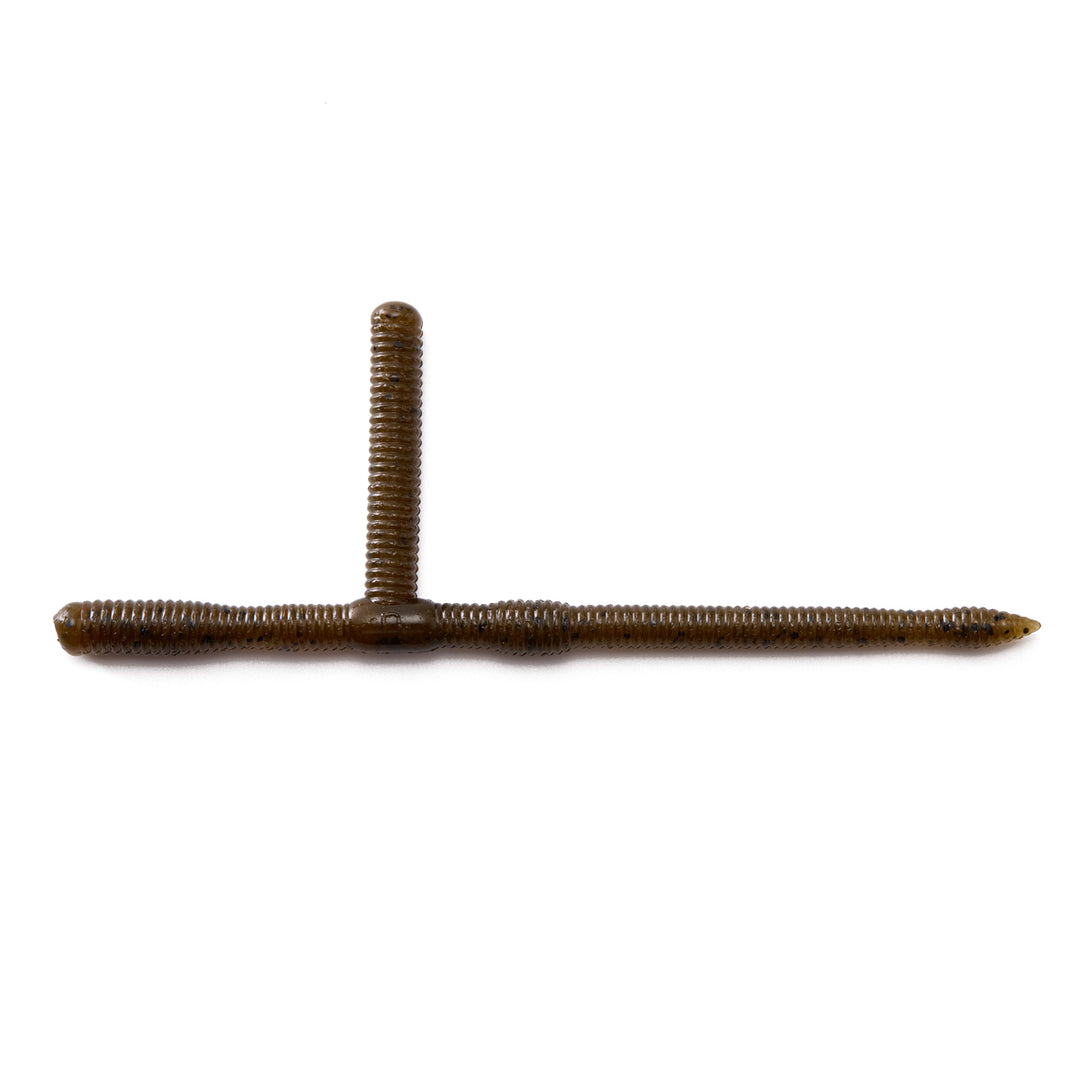 Nako Initial T Neko Rig Worm  5 Inch 10 Pack | #6 Green Pumpkin