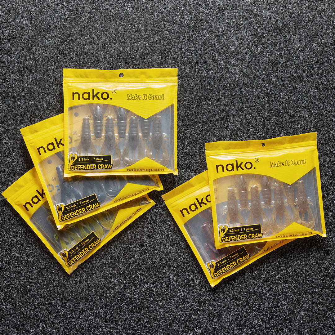 Defender Craw 3.3 inch 1/4 oz | 7 pack | Soft Plastic Craw