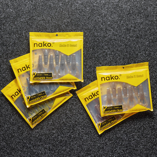 Defender Craw 3.3 inch 1/4 oz | 7 pack | Soft Plastic Craw