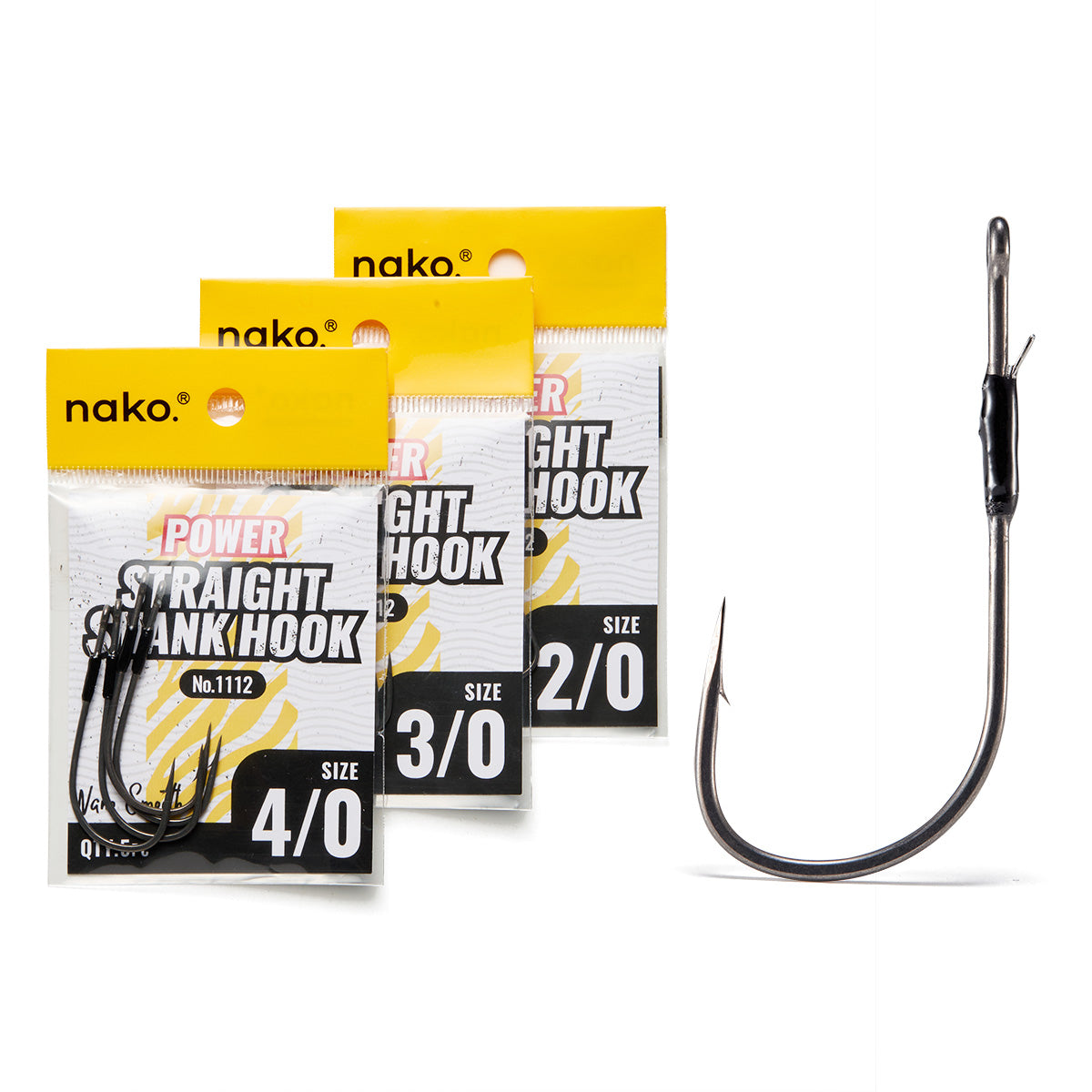 Cost $5.99 Buy Nako Power Straight Shank Hooks for Bass Fishing