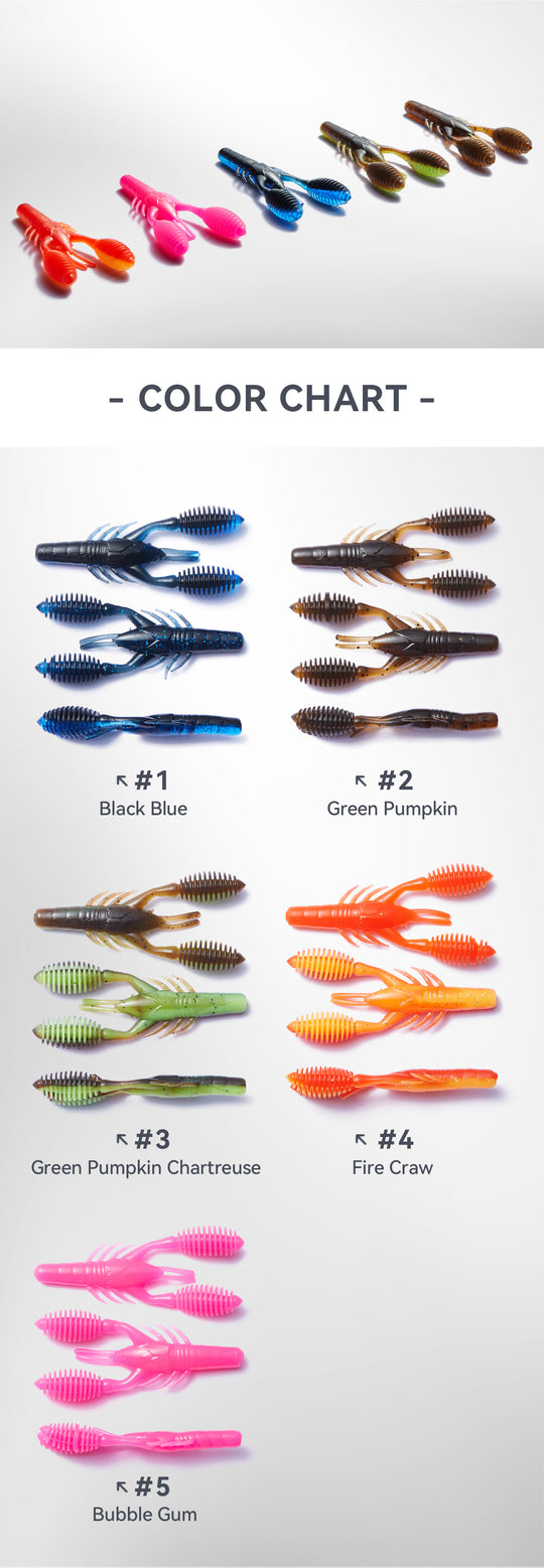 Nako Snapping Craw 2.7 inch 8 pack | Soft Plastic Craw | Ned Rig Craw