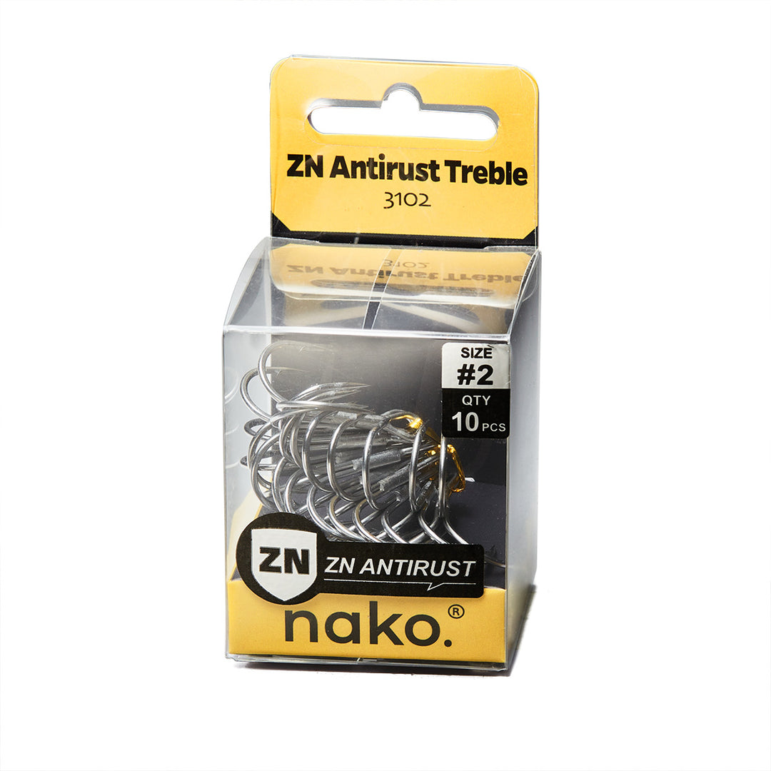 Nako ZN Antirust Treble Hooks 3102 | 10 Piece