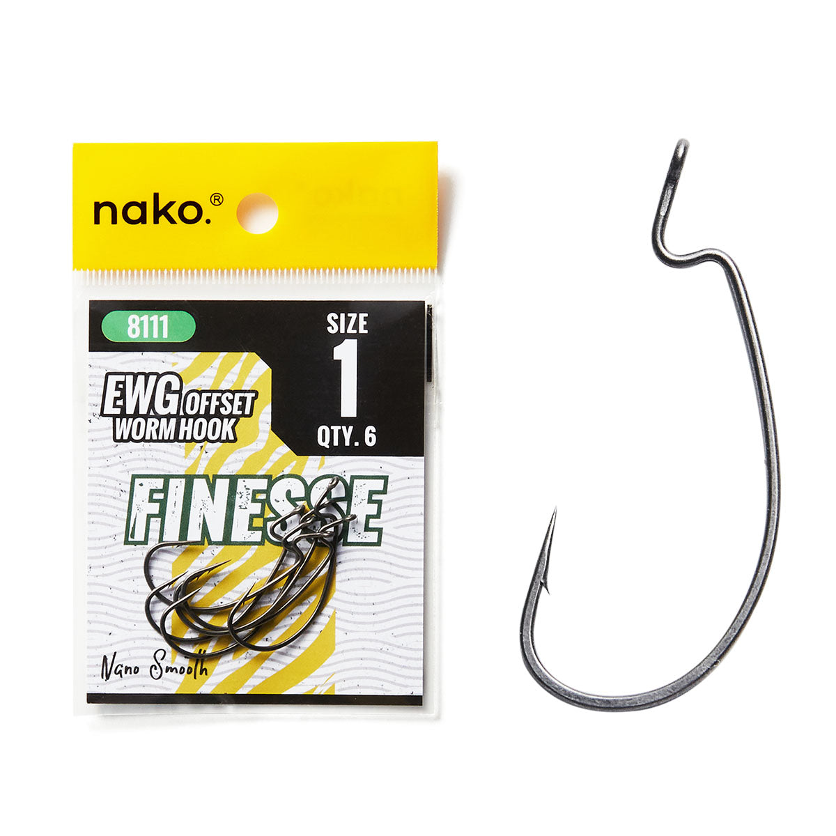 best ewg fishing hooks Nako Offset Shank Worm Hook Finesse EWG #1