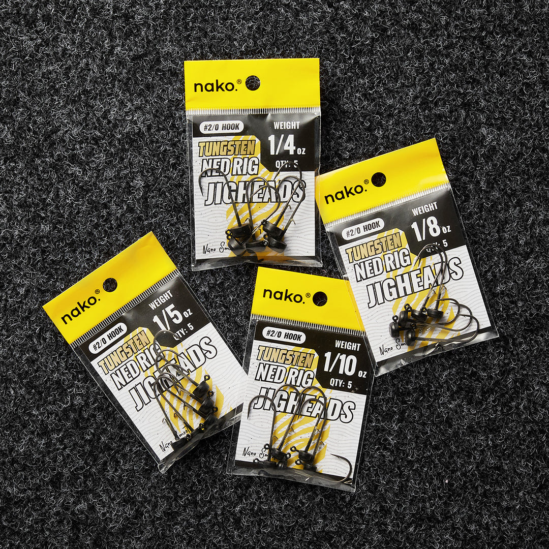 200% Sensitive Tungsten Ned Rig Jig Head 5 Pack – Nako