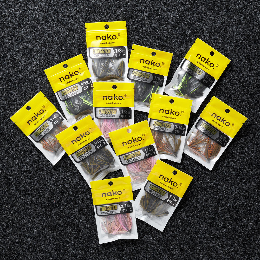 Update! Tungsten Boom Skirt Weights | Designed by Nako | 4 Skirt Colors 2 Pack