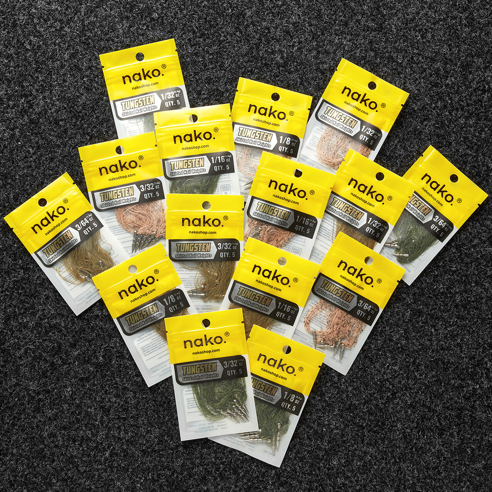 Tungsten Skirted Nail Weights | 5 Pack | 3 Colors