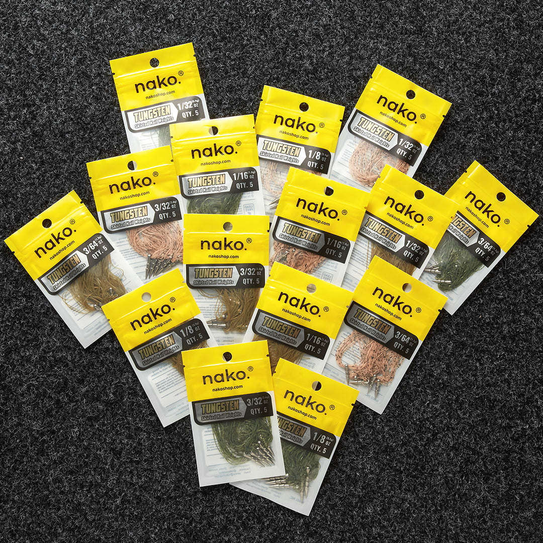 Tungsten Skirted Nail Weights | 5 Pack | 3 Colors