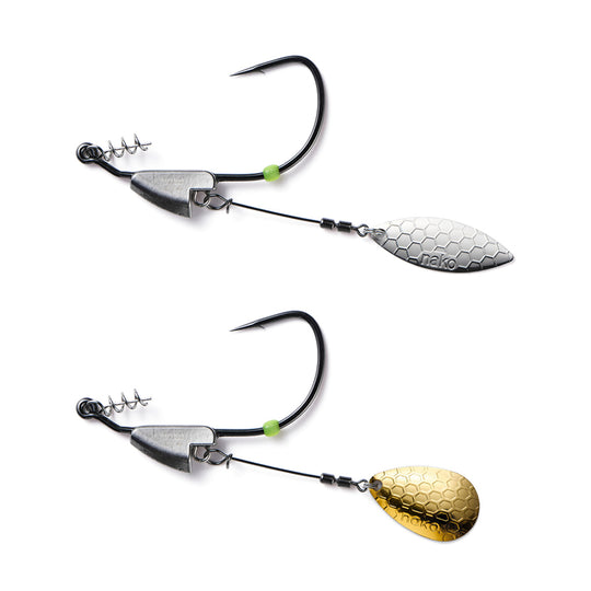Nako Tungsten Weighted Swimbait Hooks Spring Lock Spinner | Underspin ｜2 Pack