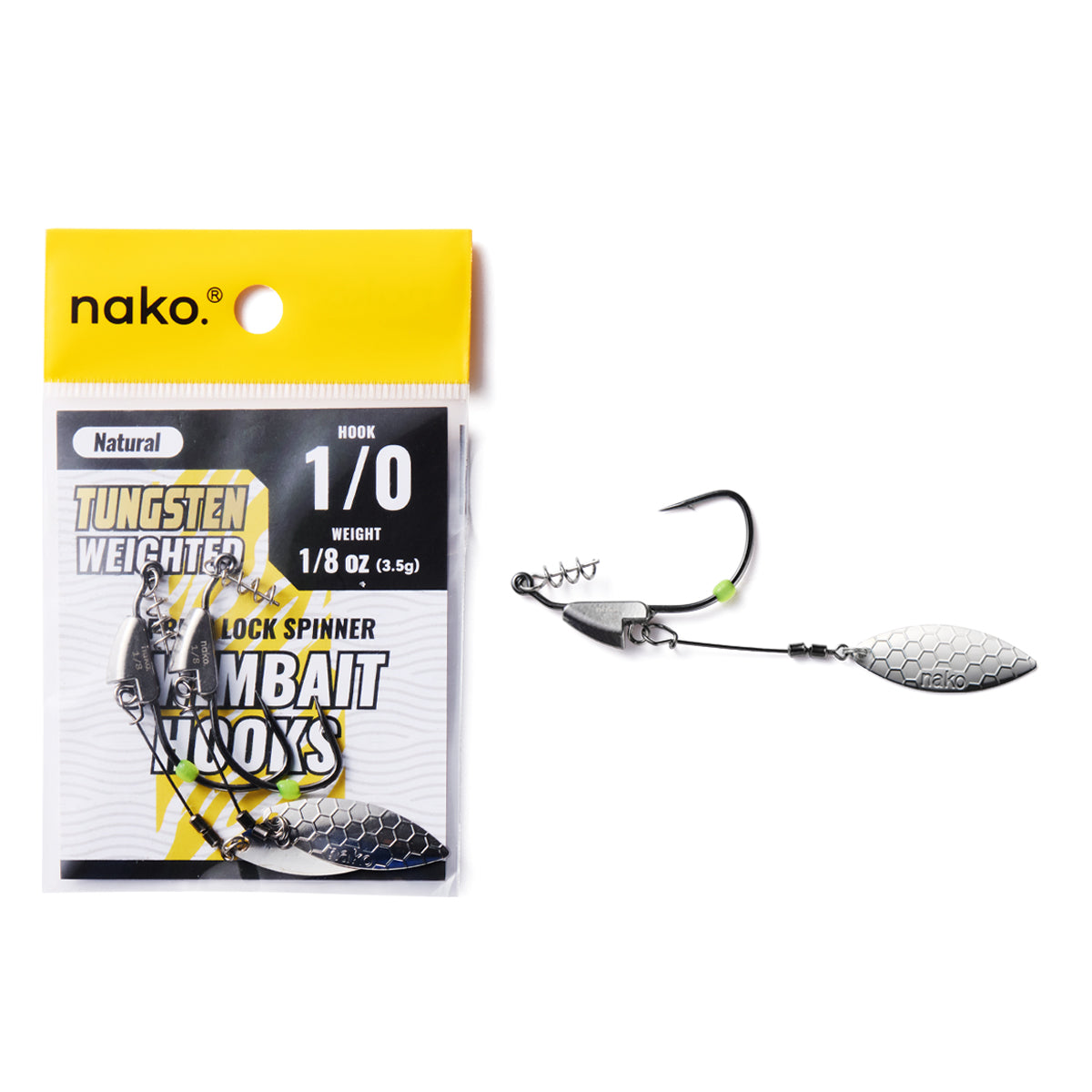 Nako Tungsten Weighted Swimbait Hooks Spring Lock Spinner | Underspin