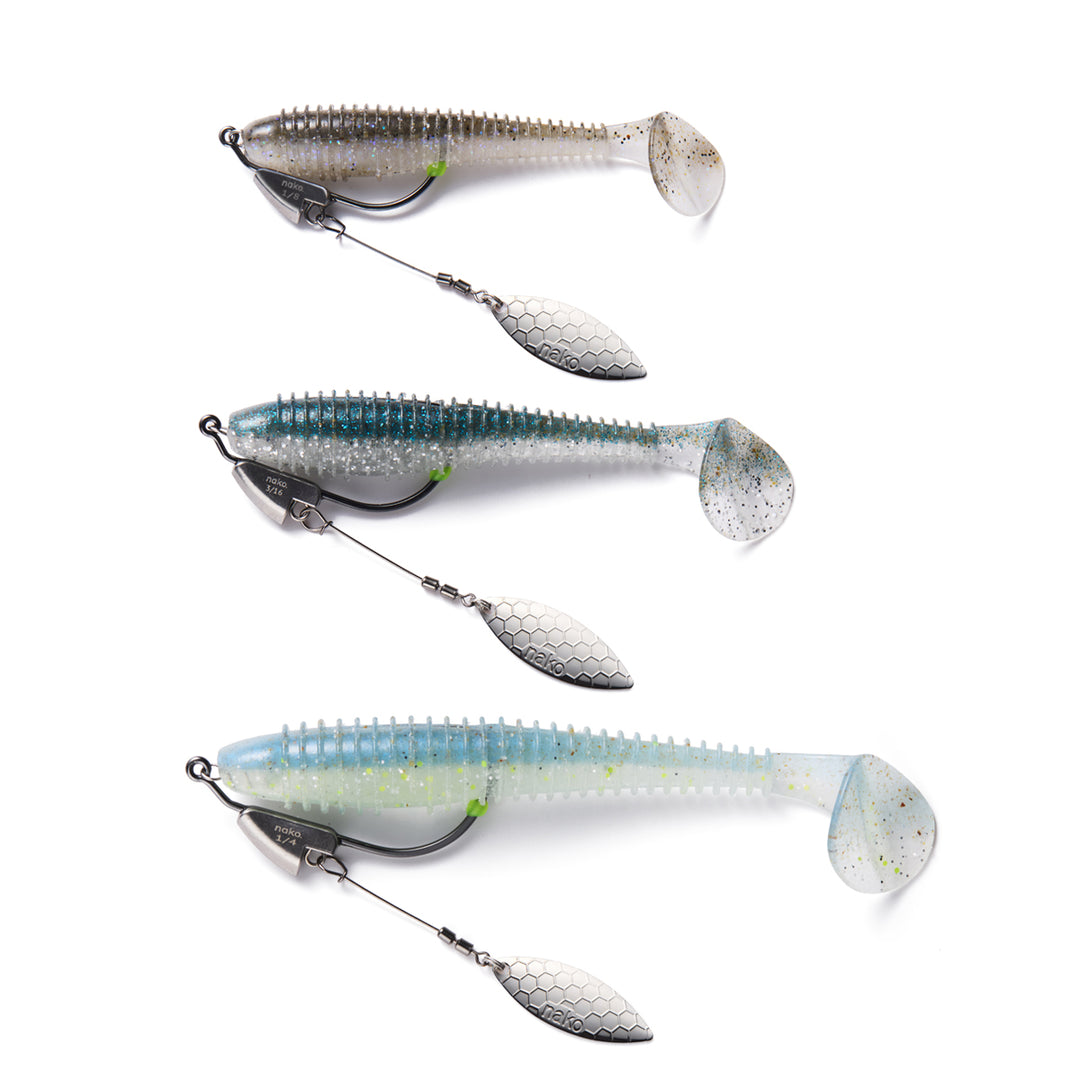 Nako Tungsten Weighted Swimbait Hooks Spring Lock Spinner | Underspin ｜2 Pack