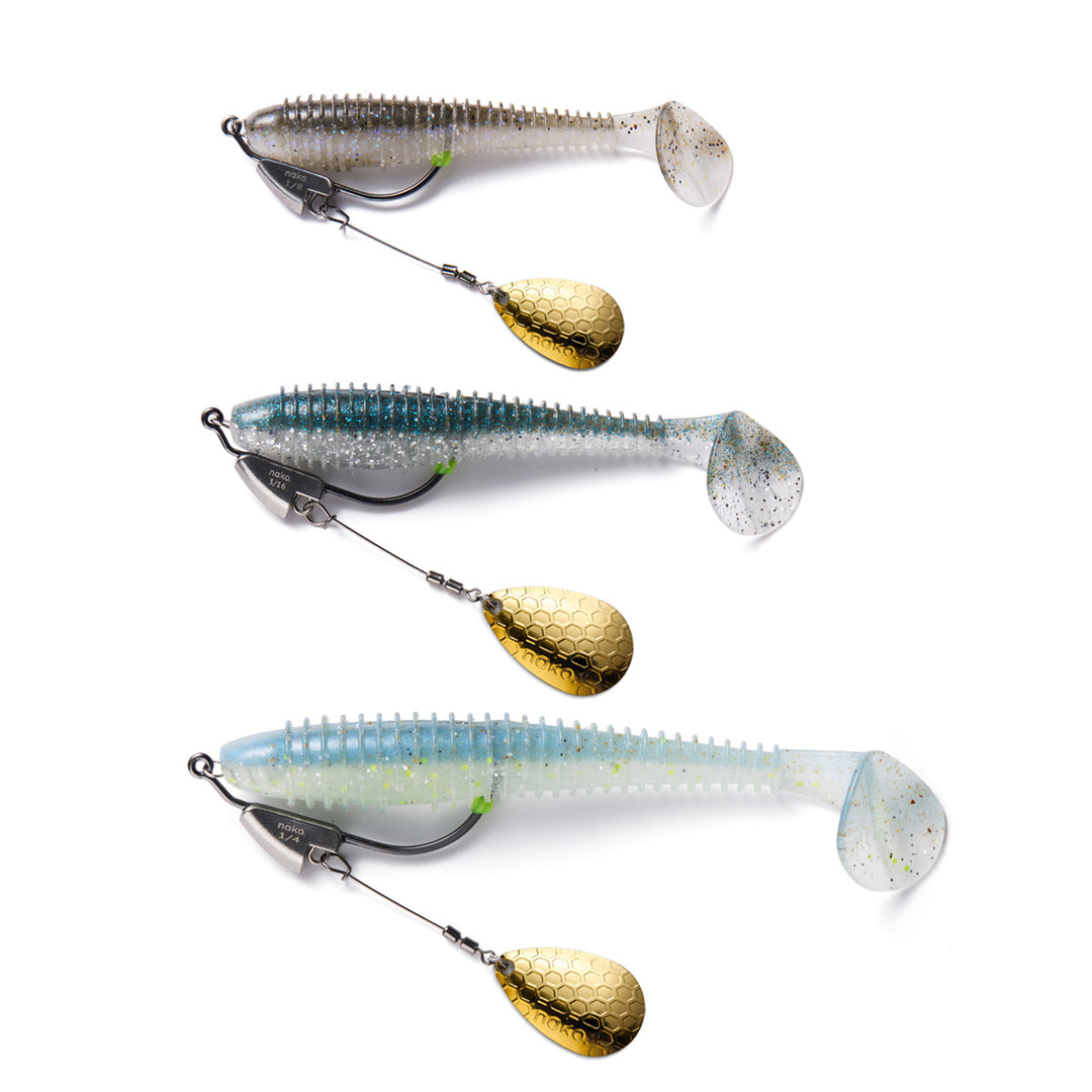 Nako Tungsten Weighted Swimbait Hooks Spring Lock Spinner | Underspin ｜2 Pack