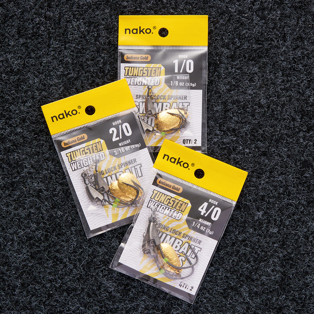 Nako Tungsten Weighted Swimbait Hooks Spring Lock Spinner | Underspin ｜2 Pack