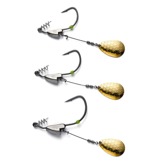 Nako Tungsten Weighted Swimbait Hooks Spring Lock Spinner | Underspin ｜2 Pack