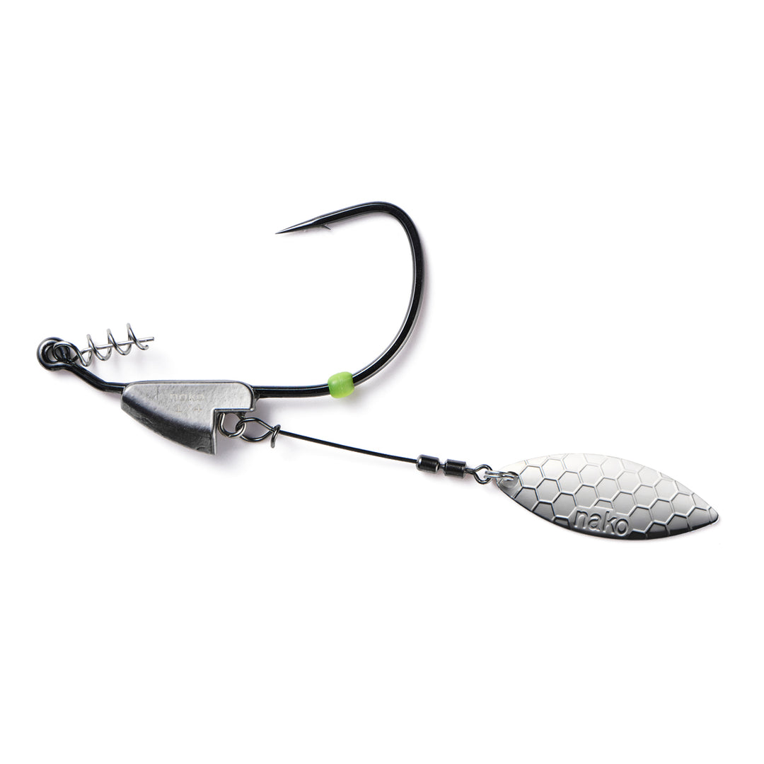Nako Tungsten Weighted Swimbait Hooks Spring Lock Spinner | Underspin ｜2 Pack
