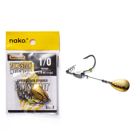 Nako Tungsten Weighted Swimbait Hooks Spring Lock Spinner | Underspin ｜2 Pack