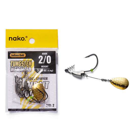 Nako Tungsten Weighted Swimbait Hooks Spring Lock Spinner | Underspin ｜2 Pack