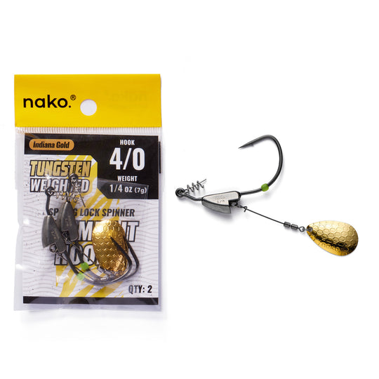 Nako Tungsten Weighted Swimbait Hooks Spring Lock Spinner | Underspin ｜2 Pack